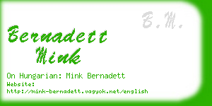 bernadett mink business card